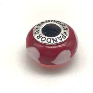 Pandora Red Murano Glass Heart Charm